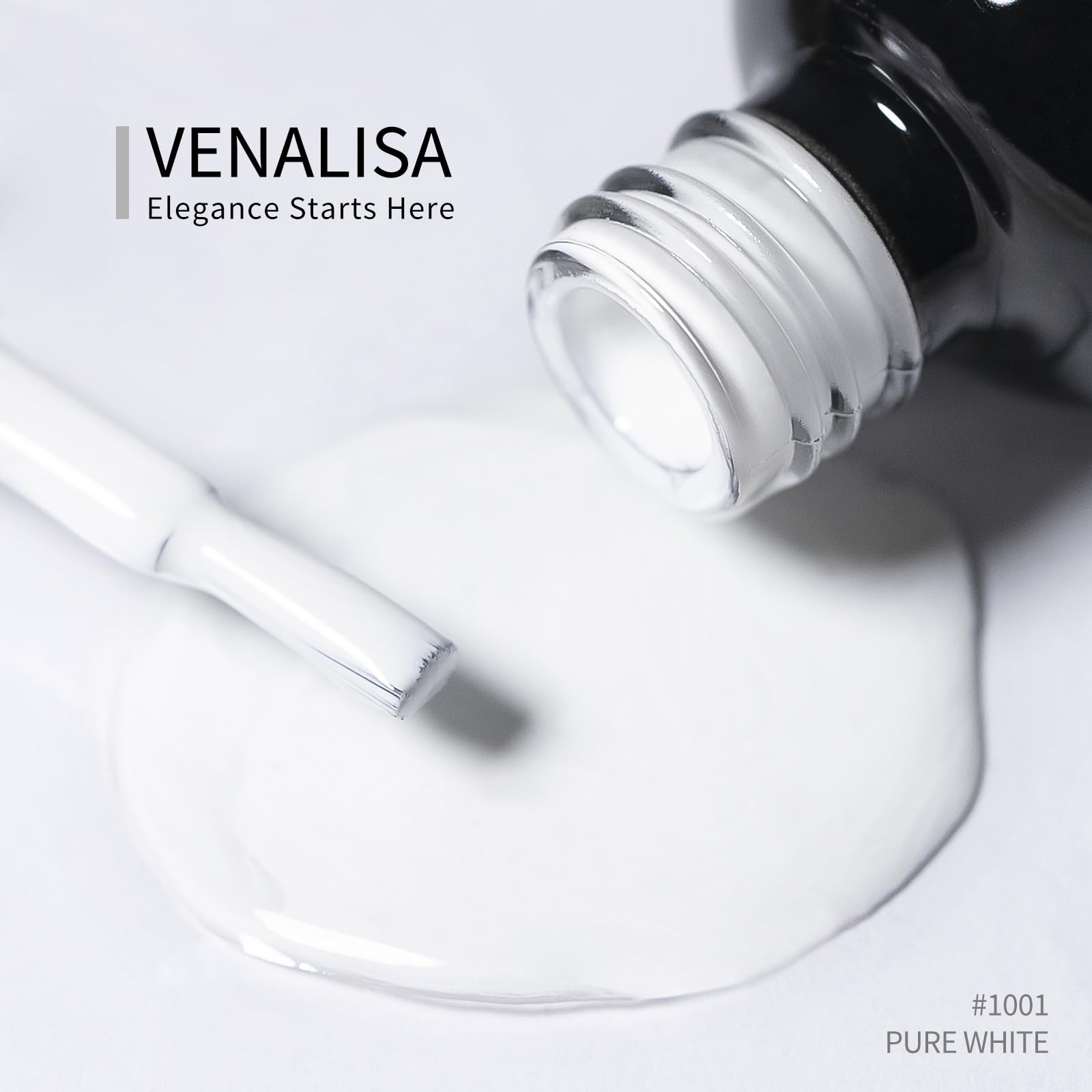 VENALISA gel uñas blanco puro con base y capa superior
