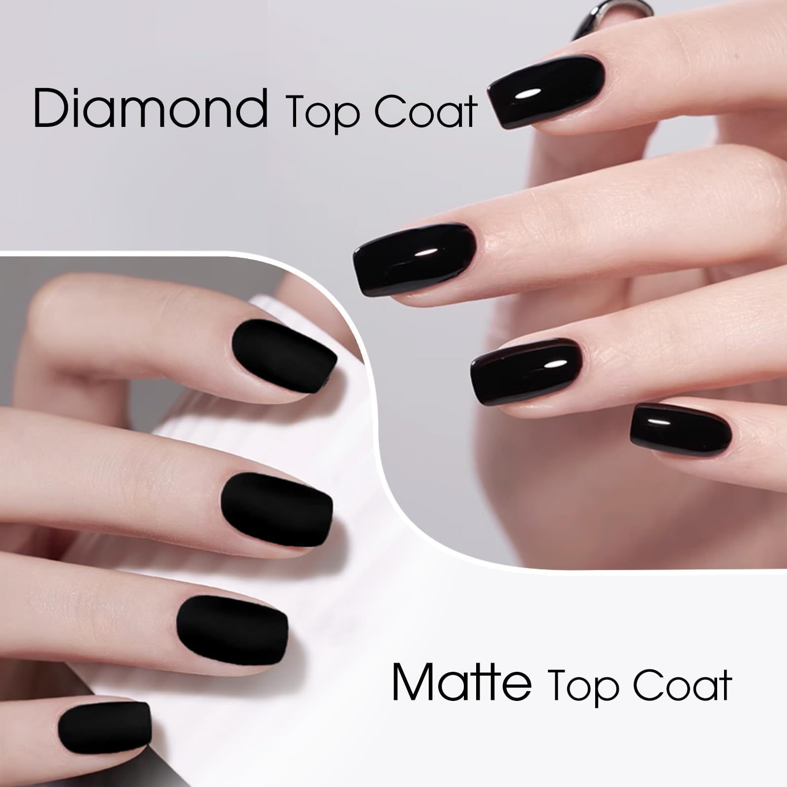 Venalisa set de dos capas superiores, mate y brillo para personalizar uñas.