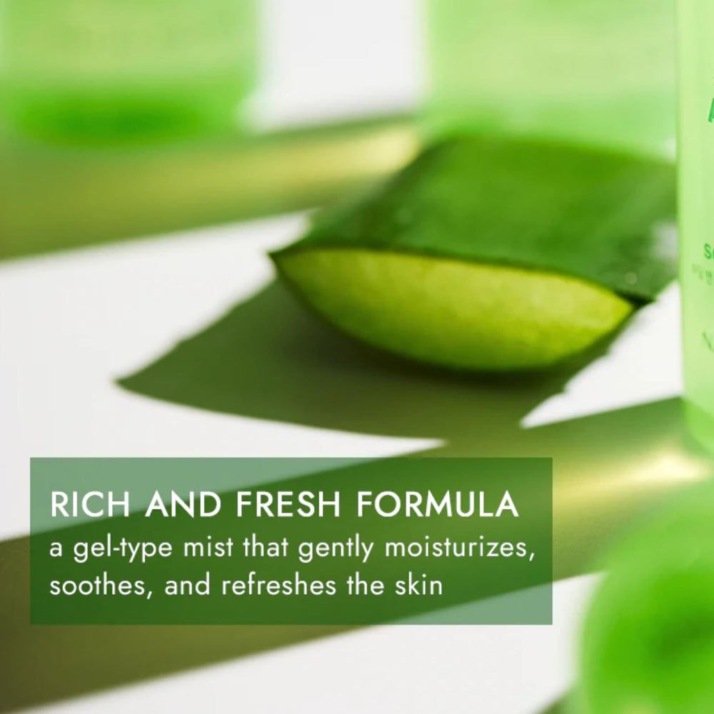 VENAMINE Aloe Vera Mist aplicación con dispensador para rociado suave.