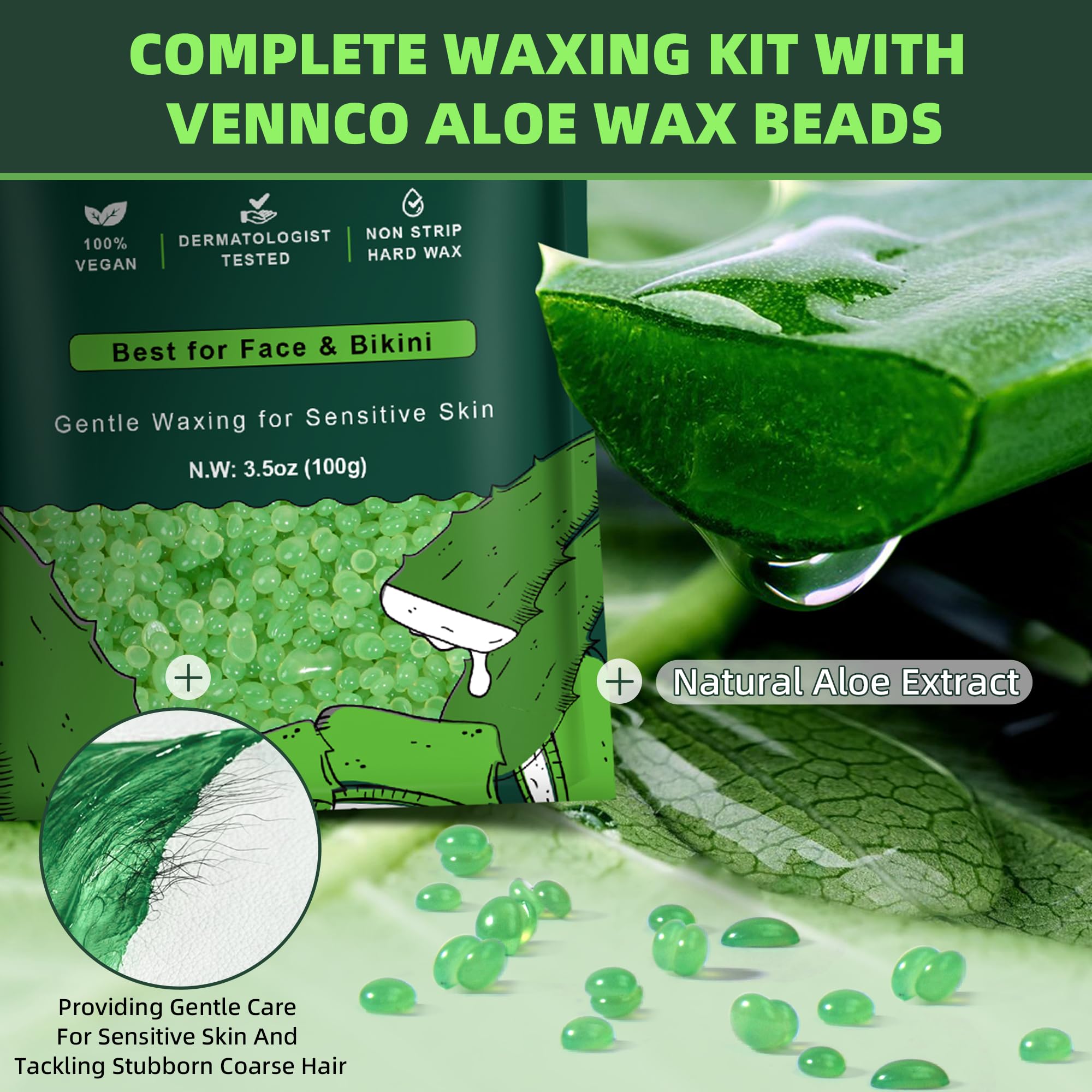 Vennco aceite pre y post cera de aloe para protección de la piel.
