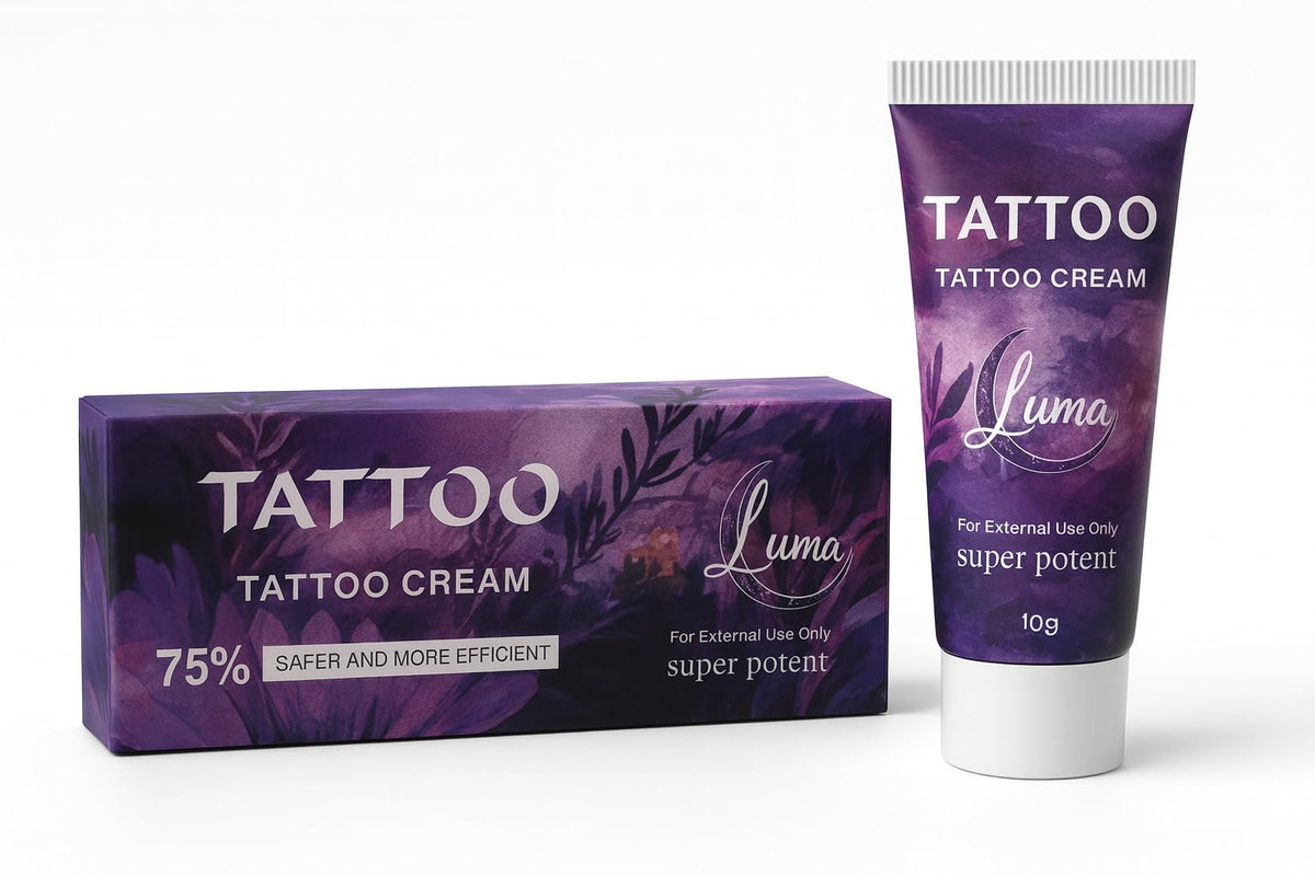 Venus Cosmetics crema luna tatuaje, empaque frontal, ideal para cuidado de tatuajes