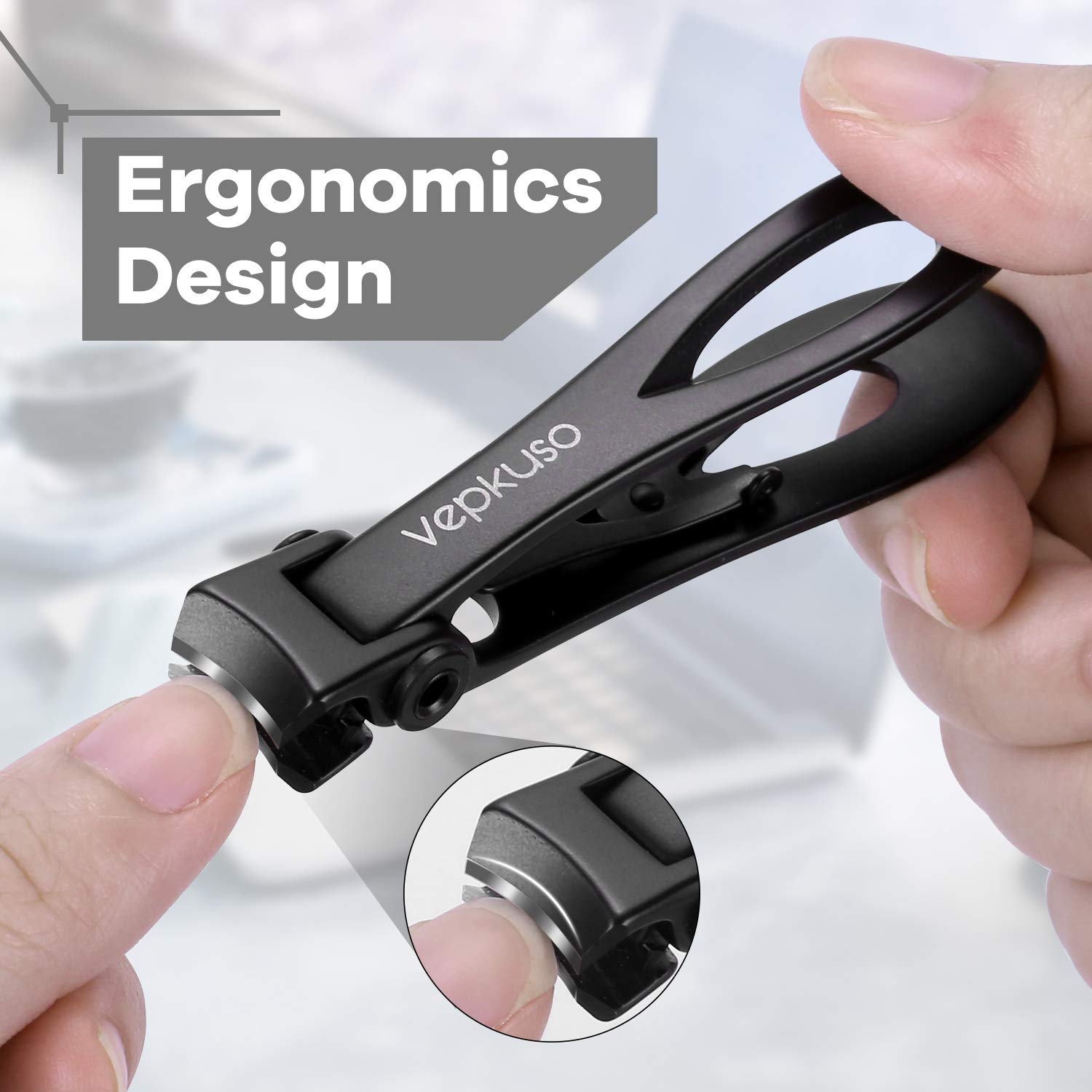 Cortauñas ergonómicos angulados de Vepkuso alcanzan uñas difíciles