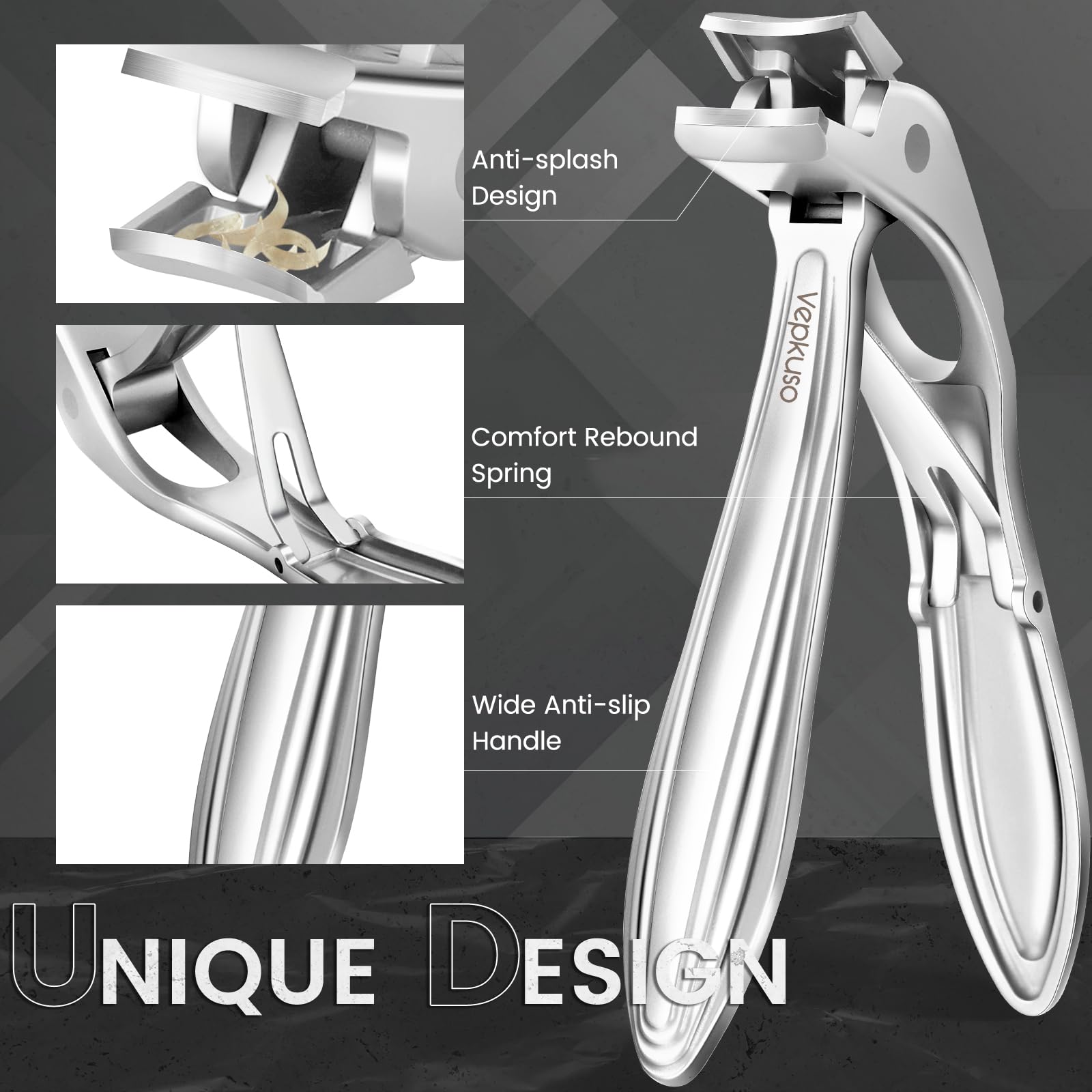 Diseño antisalpicaduras de Vepkuso mantiene la higiene durante la manicura.