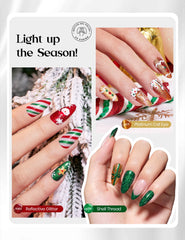Beetles Gel Polish vert vernis gel, finitions lumineuses pour look hivernal.