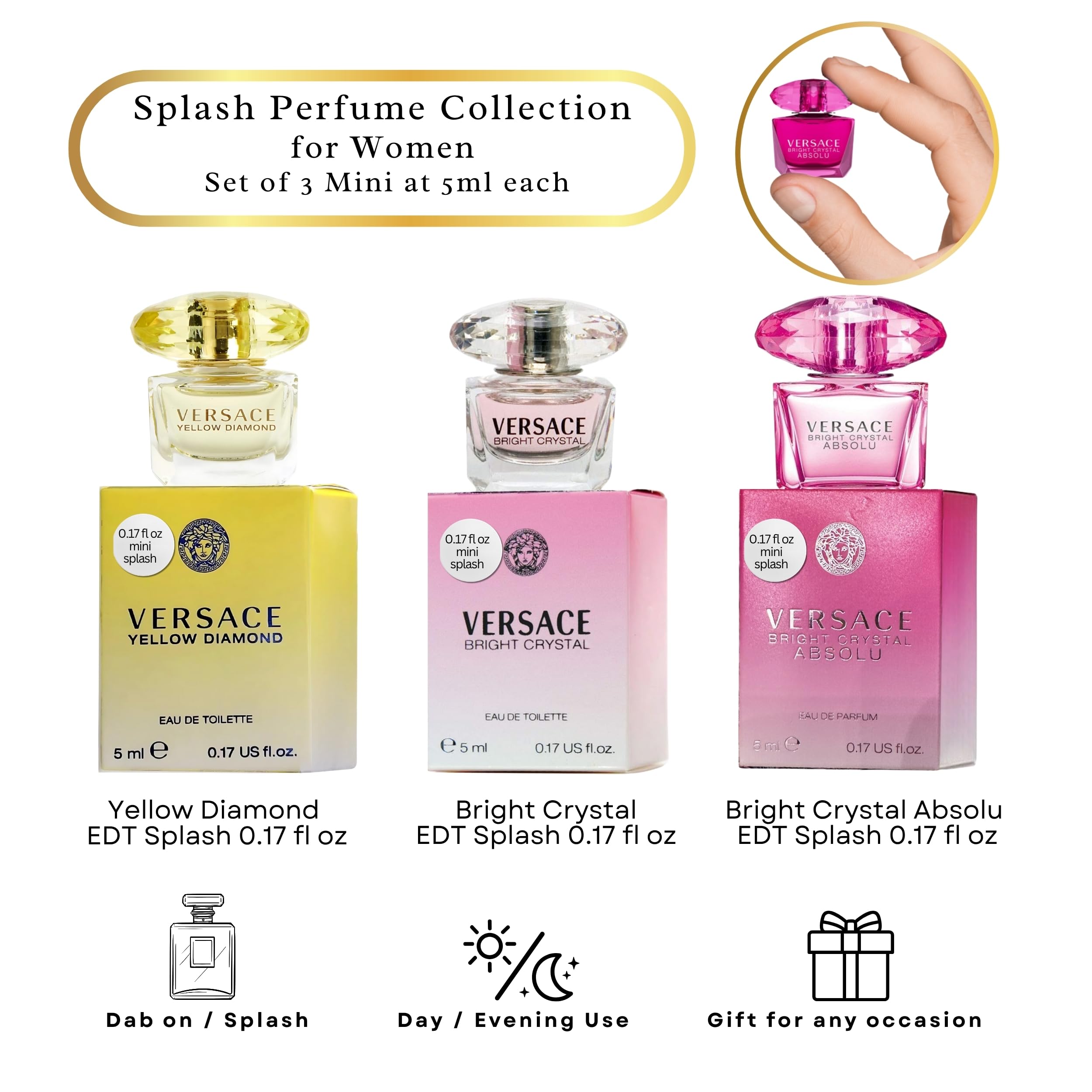 Versace Absolu perfume de viaje en talla mini, para llevar contigo.