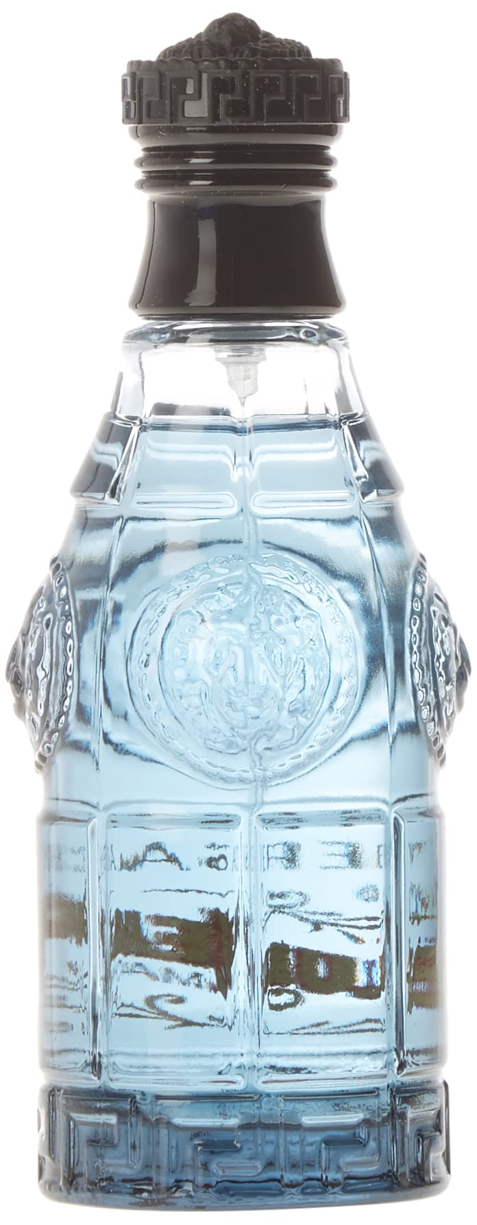 Versace Blue Jeans para hombre, tapa distintiva, ofrece un toque premium para tu rutina de grooming.