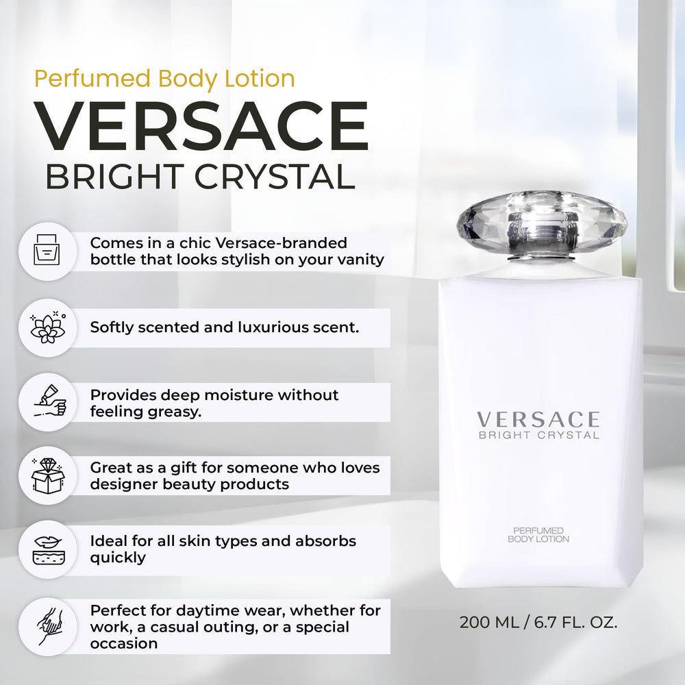 Versace Bright Crystal: aplicación diaria suave para piel hidratada
