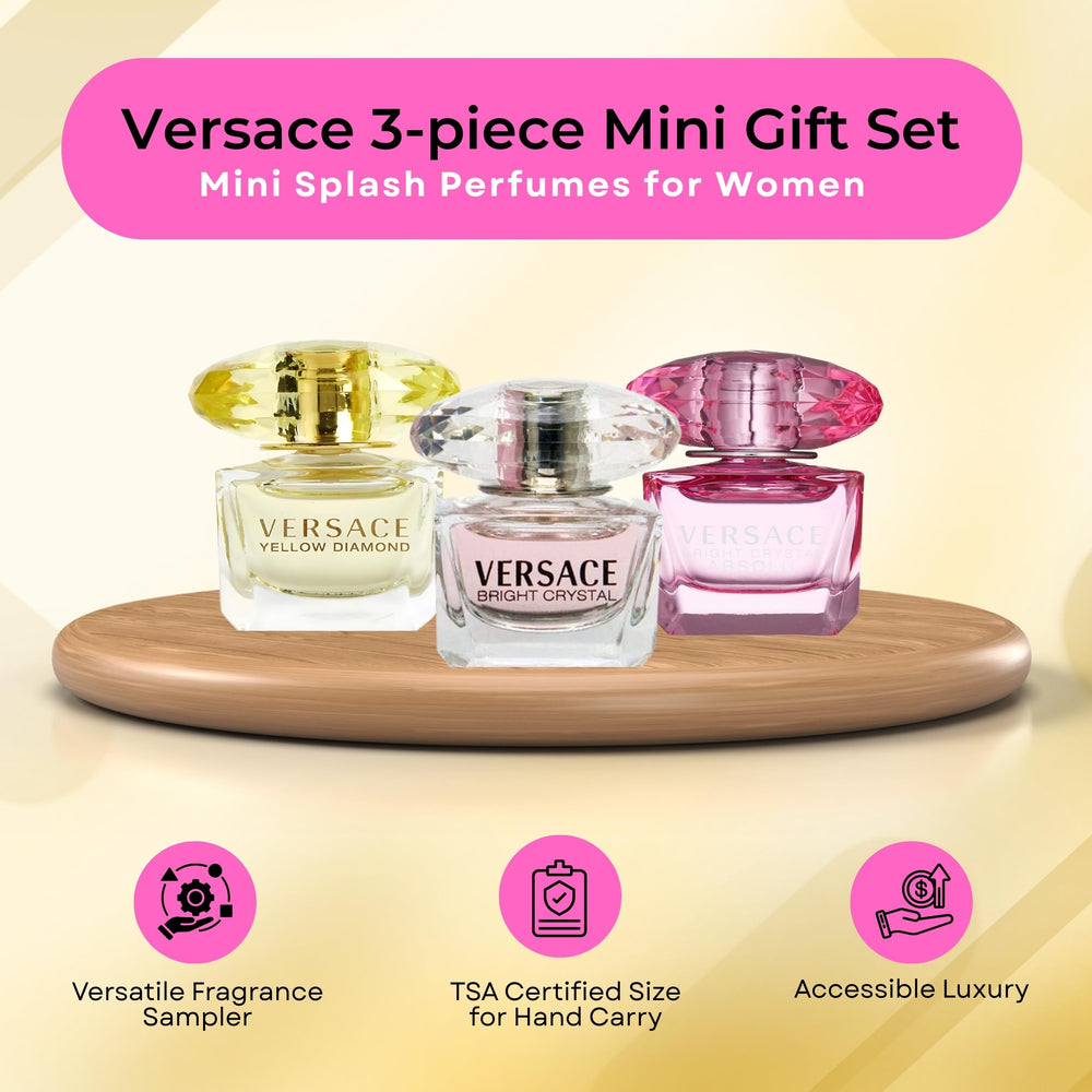 Versace Bright Crystal miniatura de 5 ml, frescura floral para el día