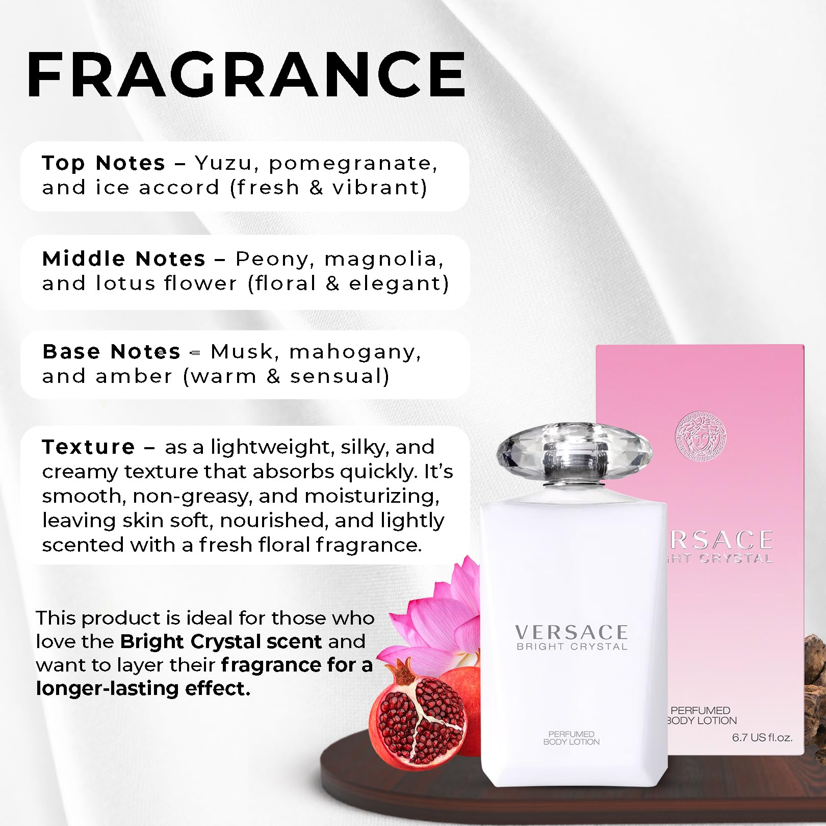 Versace Bright Crystal: notas florales para perfumar durante el día