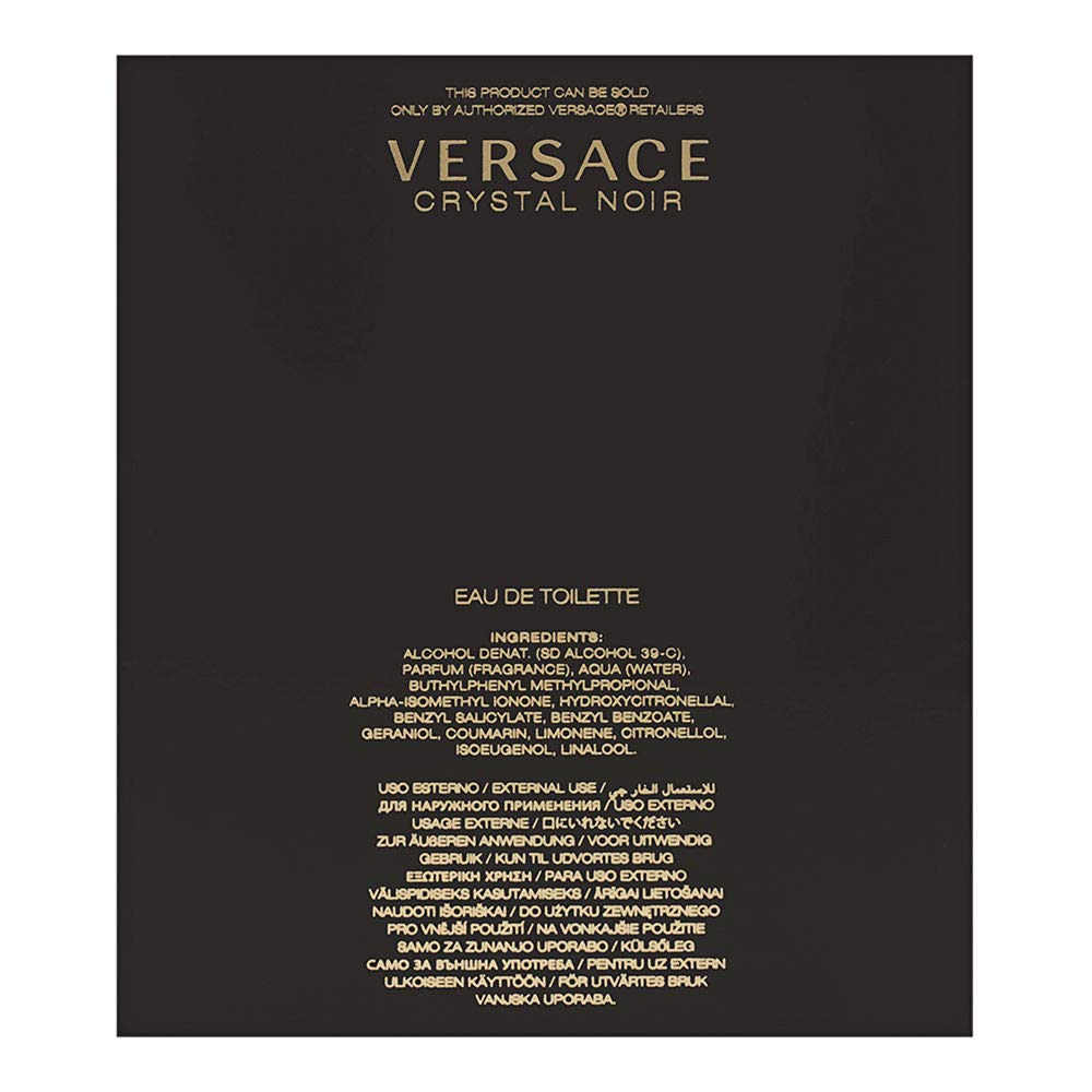 Versace Crystal Noir, detalle de pulverizador, para una aplicación precisa y elegante.