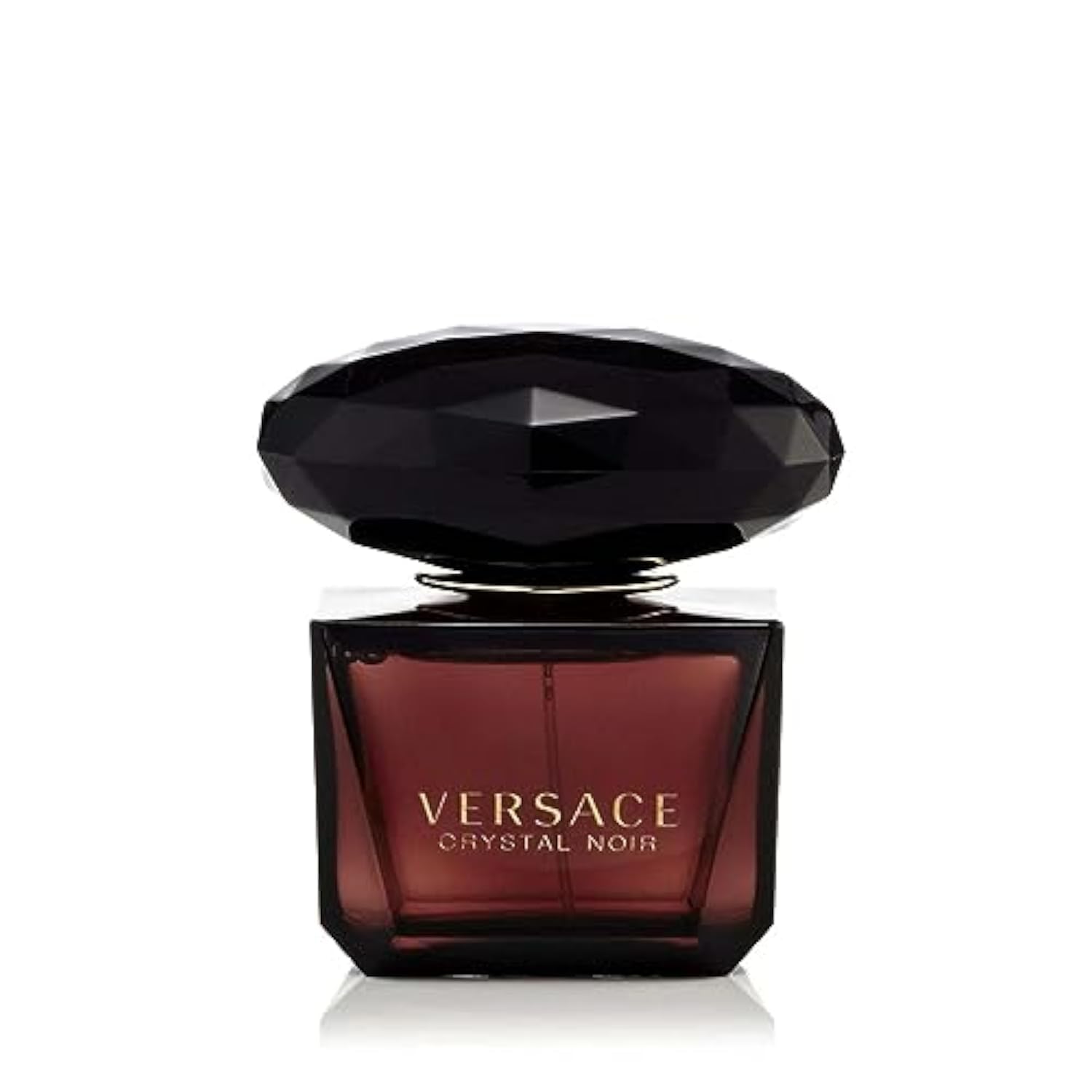 Versace Crystal Noir frasco brillante para noches elegantes.