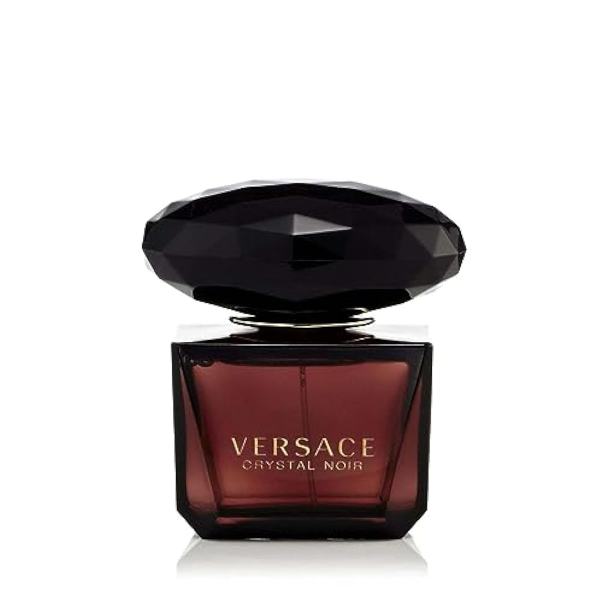 Versace Crystal Noir frasco brillante para noches elegantes.
