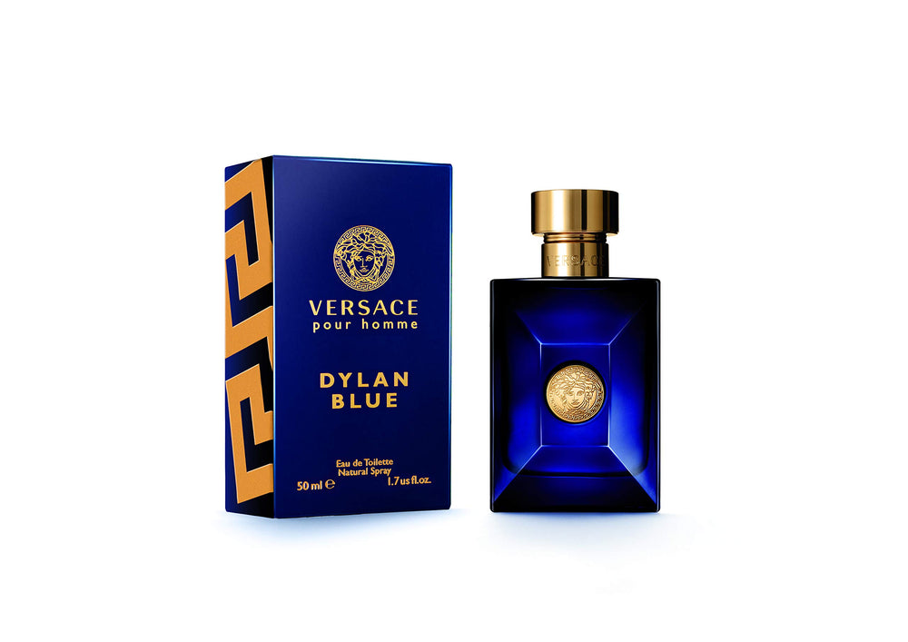 Versace Dylan Blue empaque presentación, desembalaje de lujo.