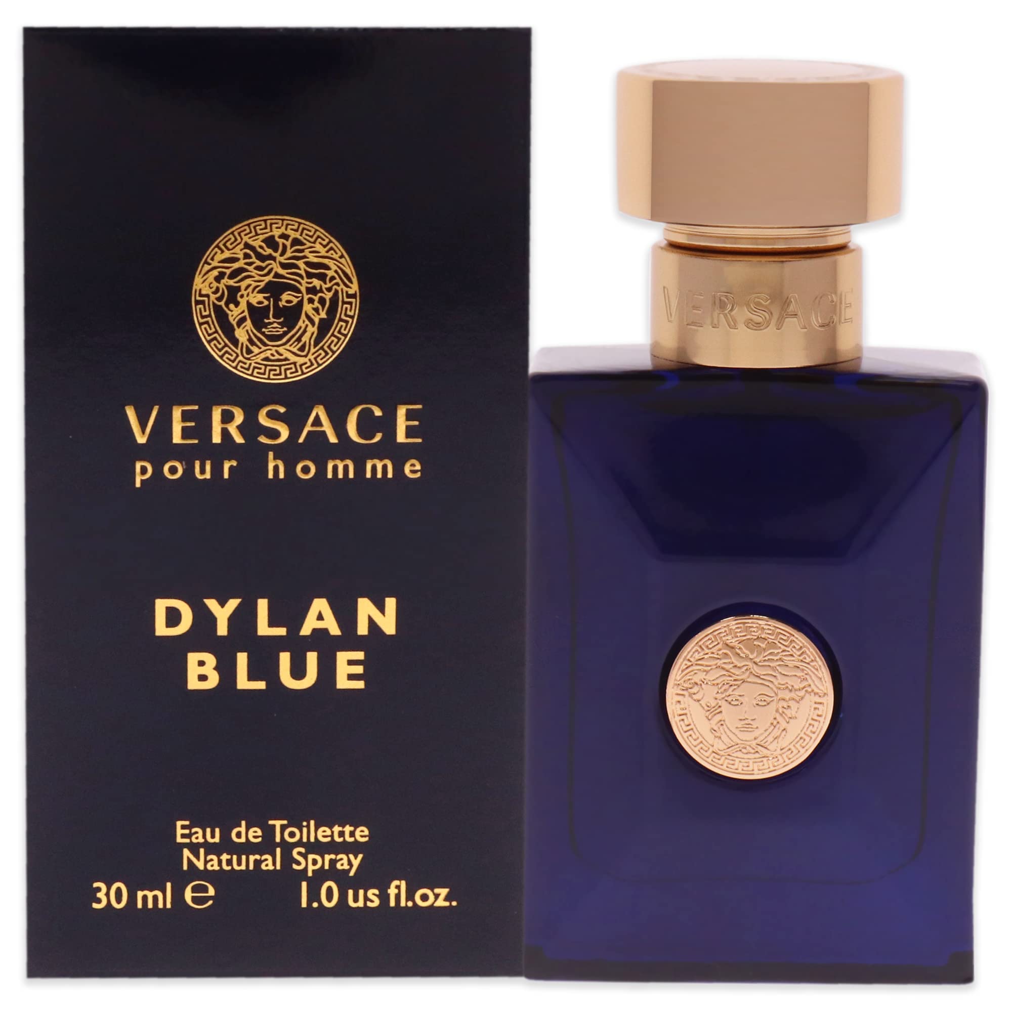 Versace Dylan Blue, botella de 30 ml, aroma fresco para uso diario y ocasiones formales.