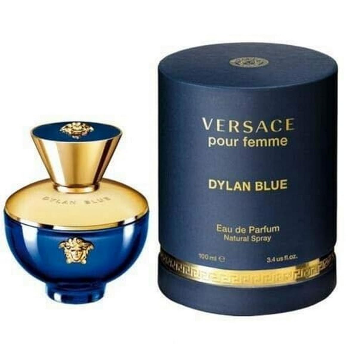 Versace Dylan Blue Pour Femme, botella elegante, ideal para uso diario y eventos