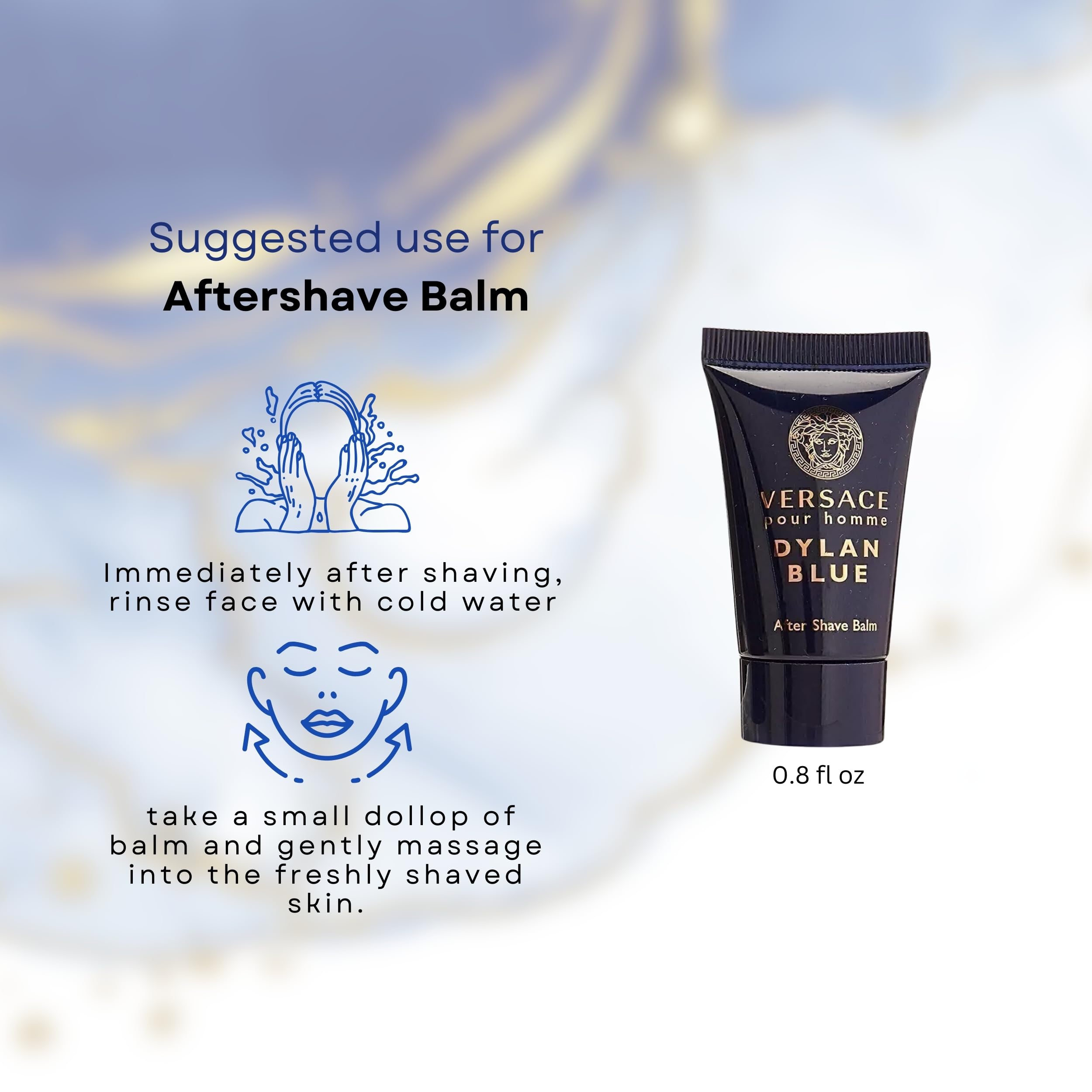 Versace Dylan Blue Set miniaturas: caja y etiquetas para regalo elegante