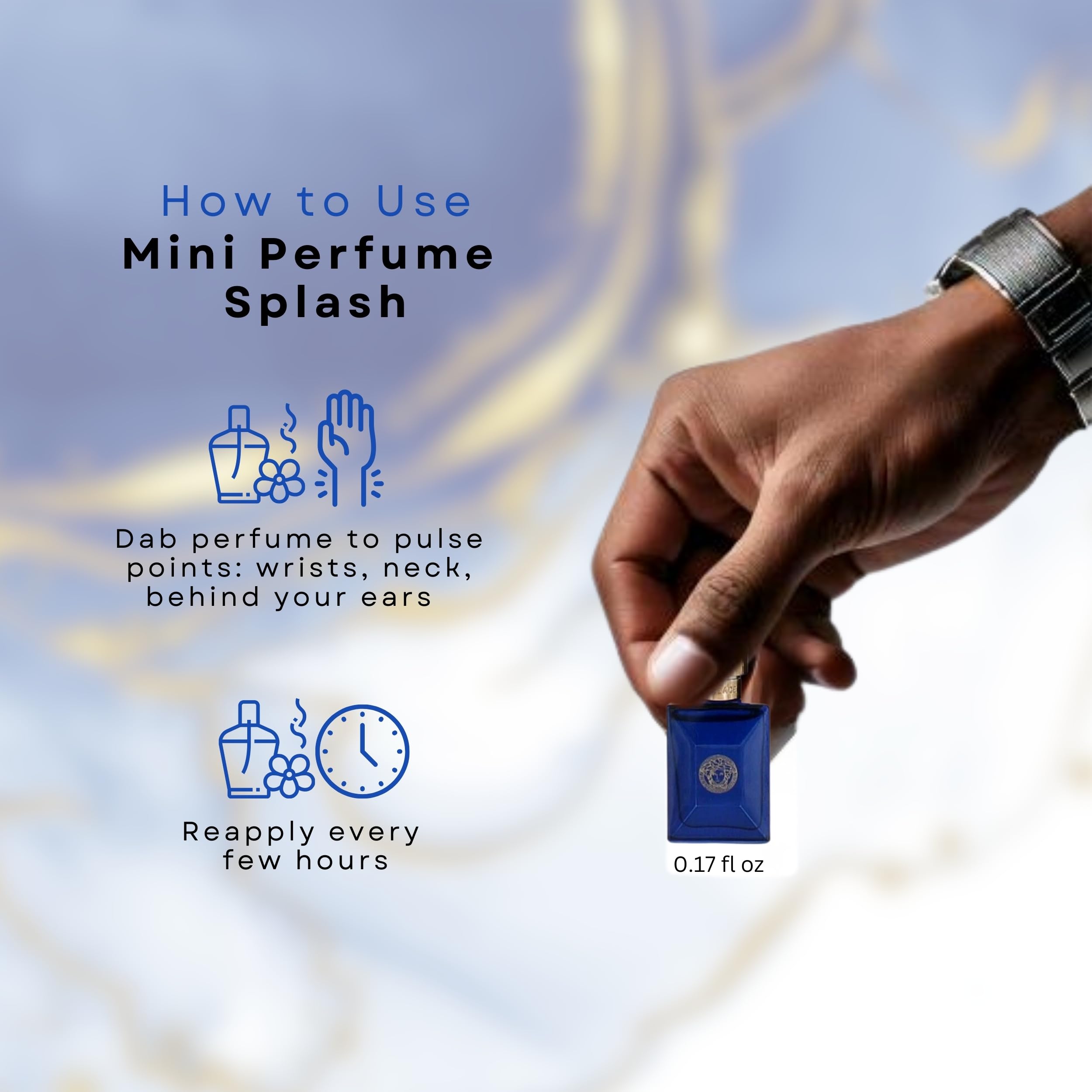 Versace Dylan Blue Set miniaturas: tapas y detalles de empaque