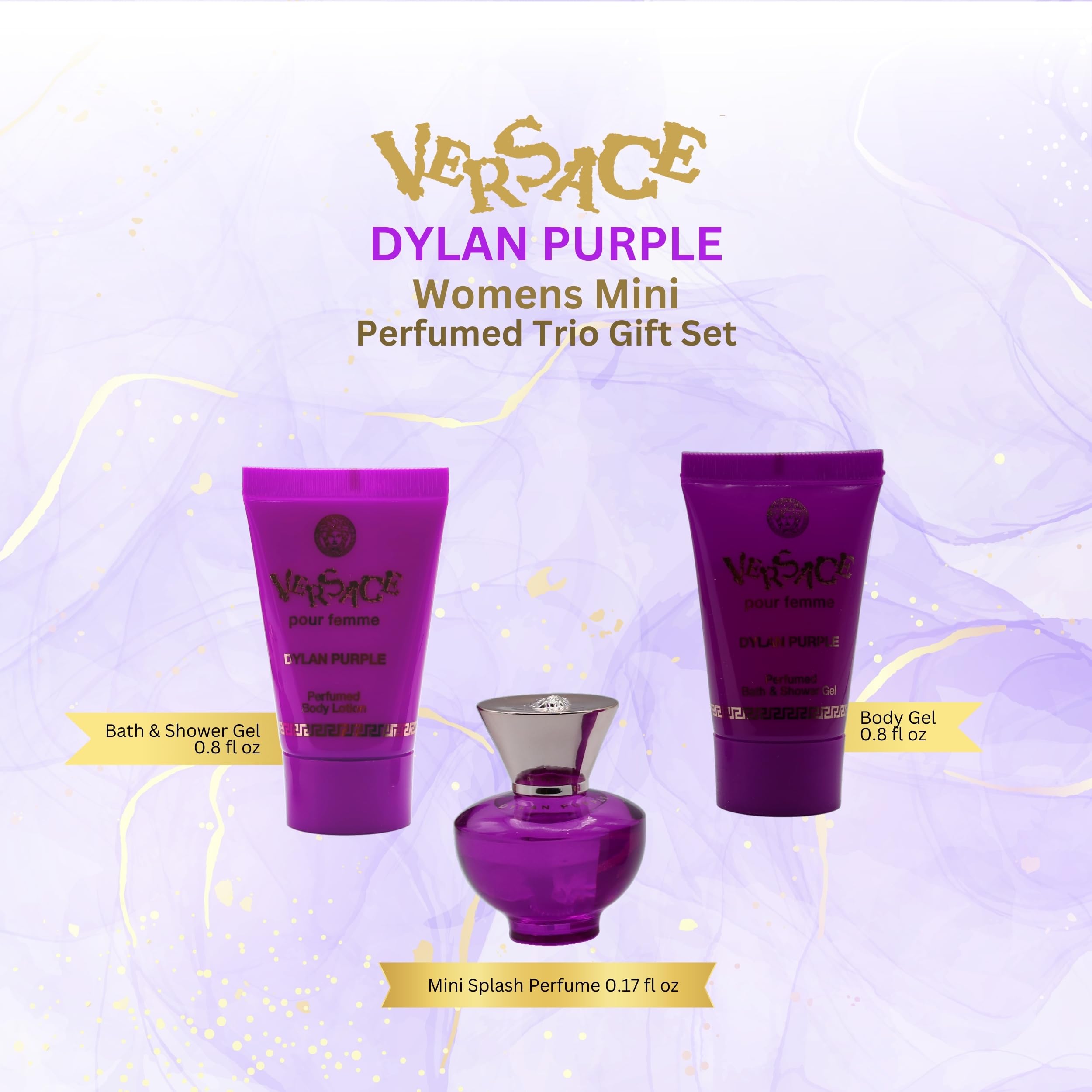 Gel de baño perfumado Versace Dylan Purple para ducha fresca.