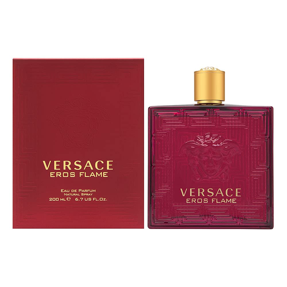Versace Eros Flame para Hombres: botella de perfume, aroma envolvente para noches especiales
