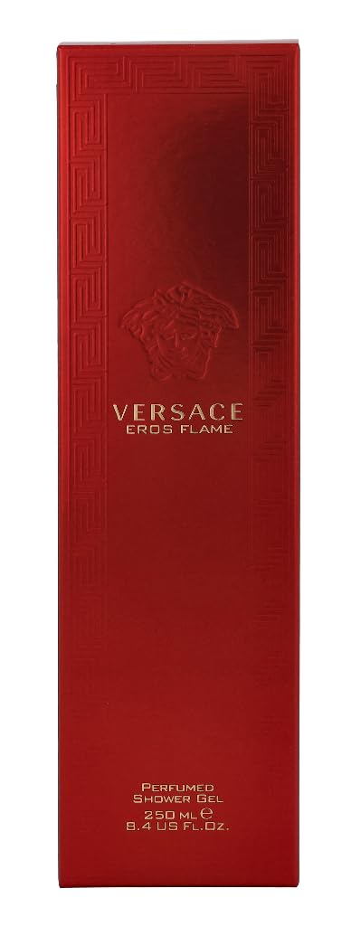 Emballage élégant Versace Eros Flame, idéal comme cadeau ou rituel quotidien.