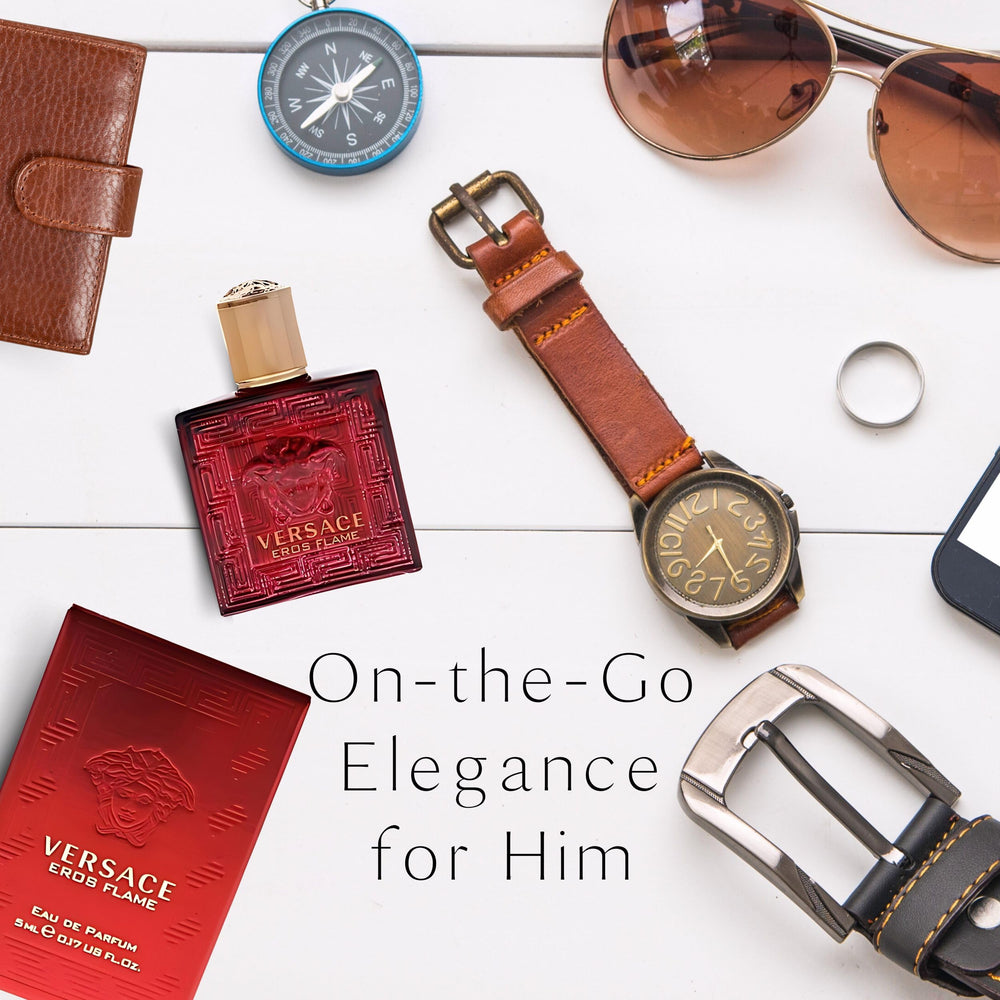 Etiqueta y diseño de lujo Versace Eros Flame mini, presencia premium en cualquier ocasión.