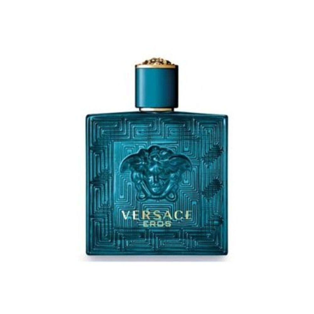 Versace Eros para hombres, botella de fragancia, ideal para presencia impactante y confianza diaria.