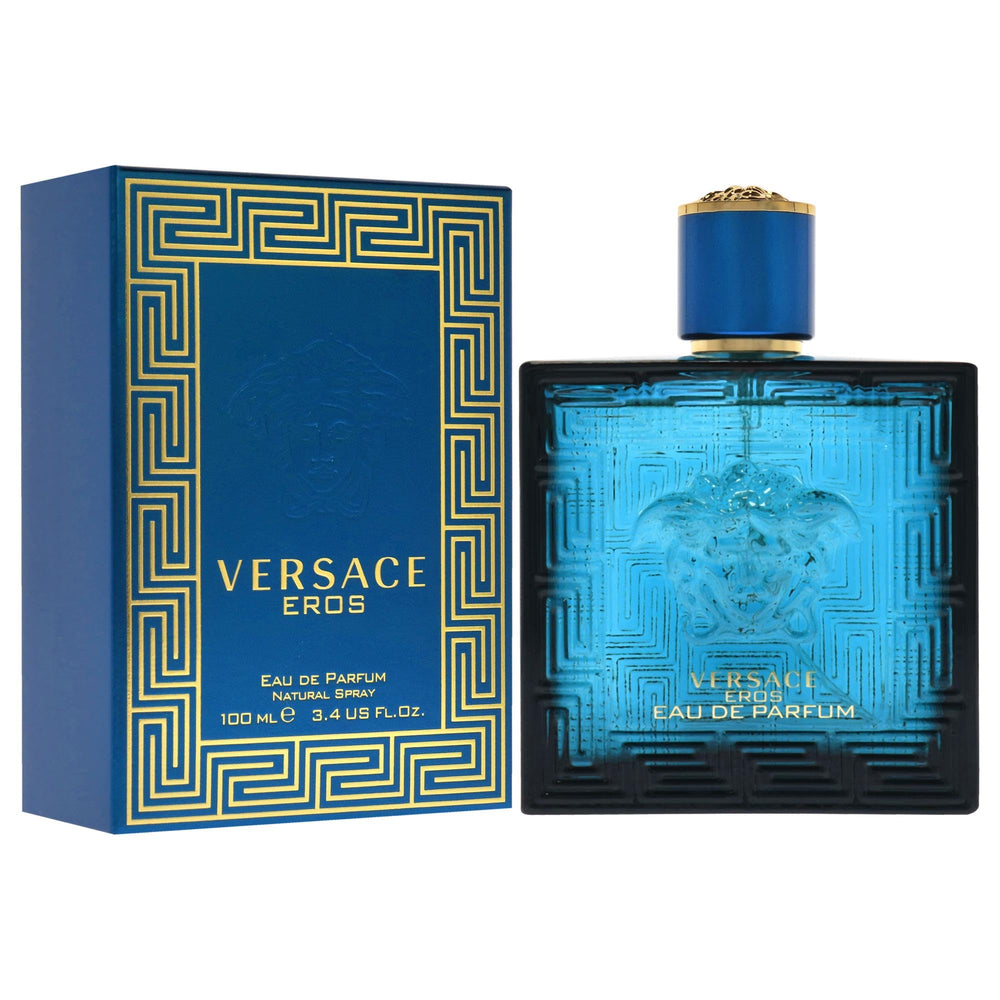 Versace Eros para hombre, caja de empaque, presentación de lujo para regalo.