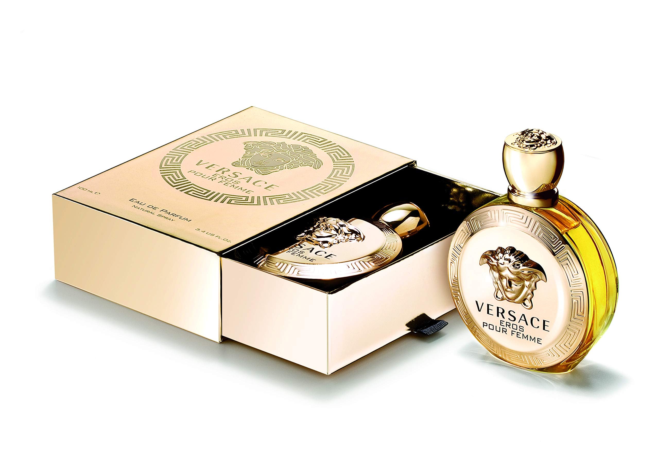 Versace Eros Pour Femme: botella elegante para uso diario y ocasiones.