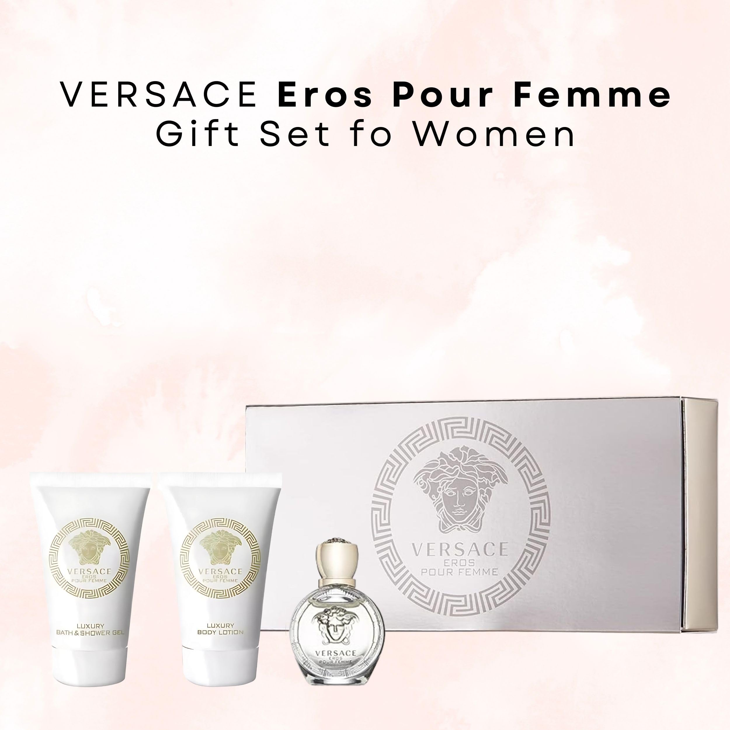 Versace Eros Pour Femme gel de ducha mini, limpieza suave y fragancia duradera.