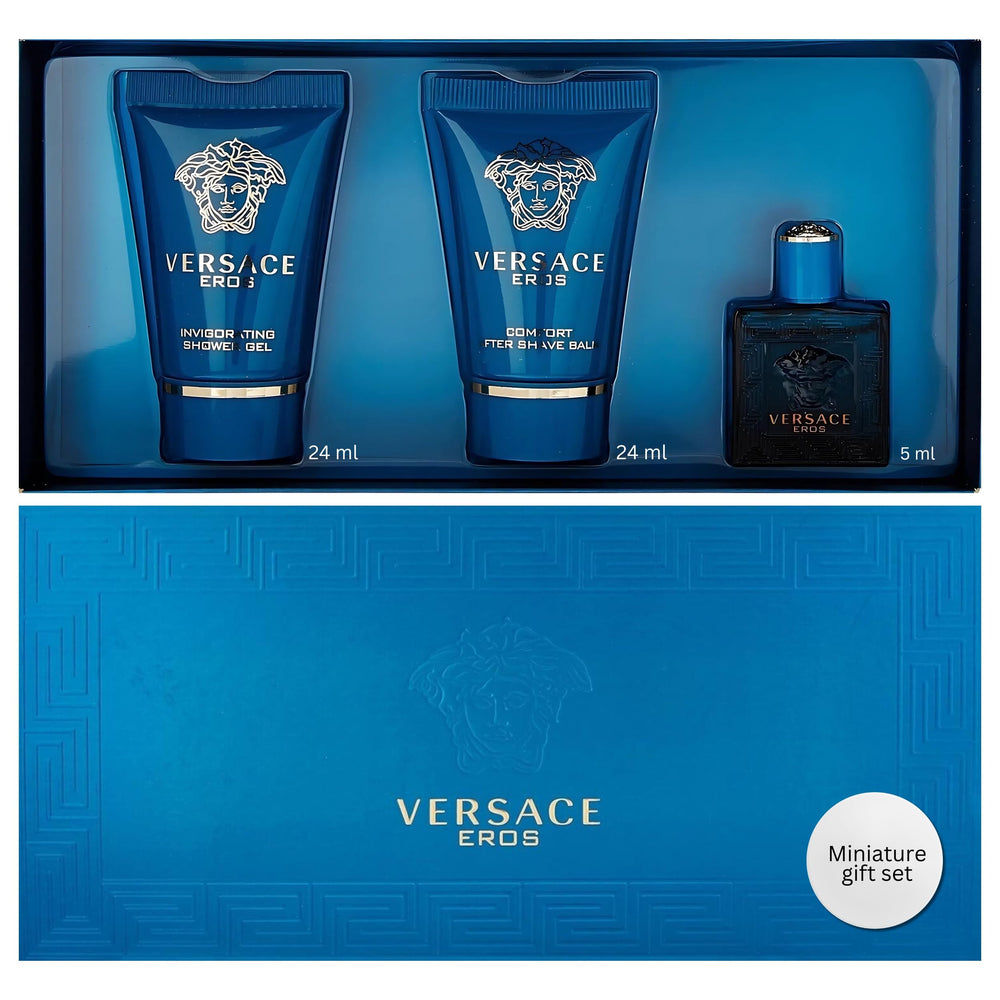 Versace Eros eau de toilette mini para viaje, aroma cítrico y masculino.