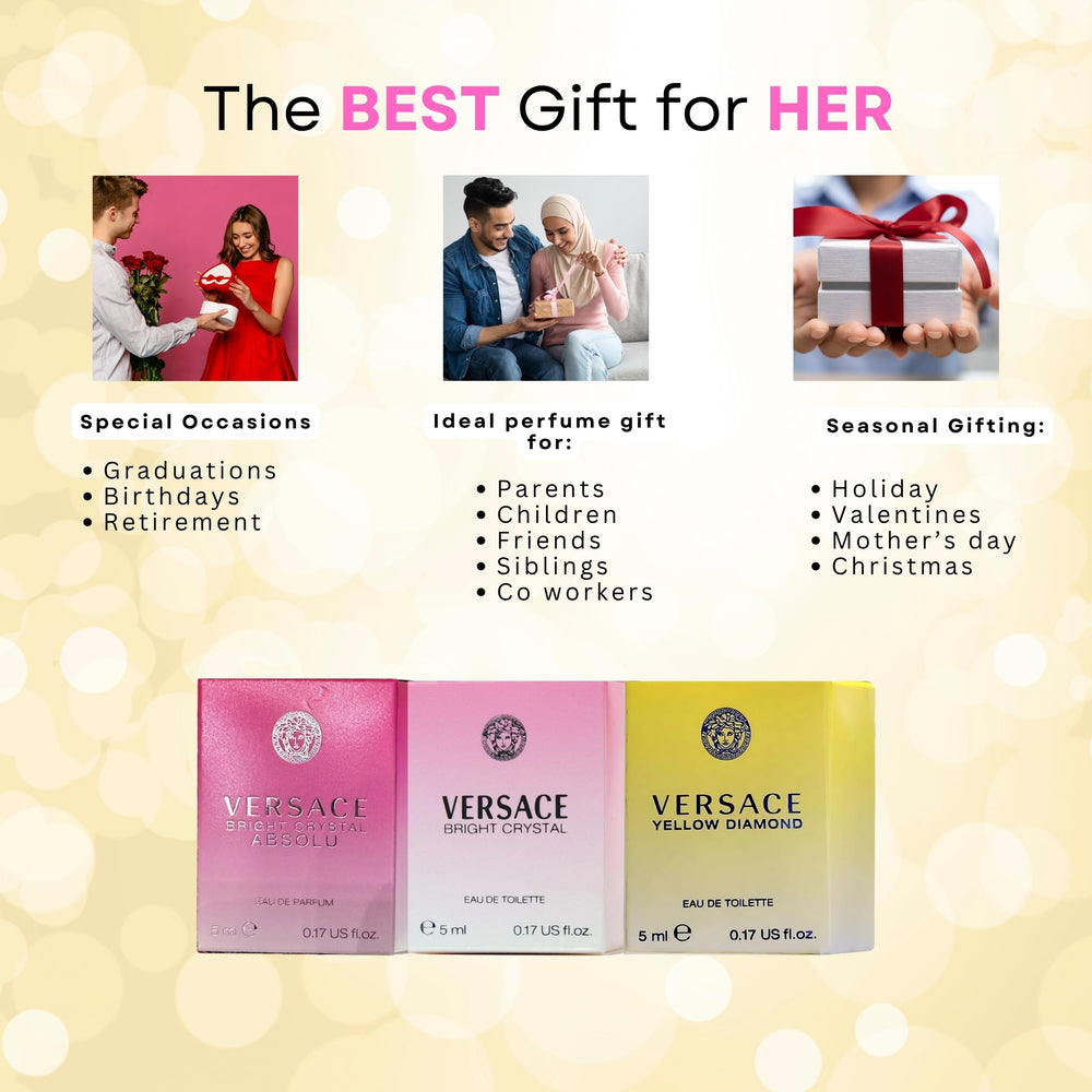 Fragancias Versace para mujer, ideales para regalo práctico.