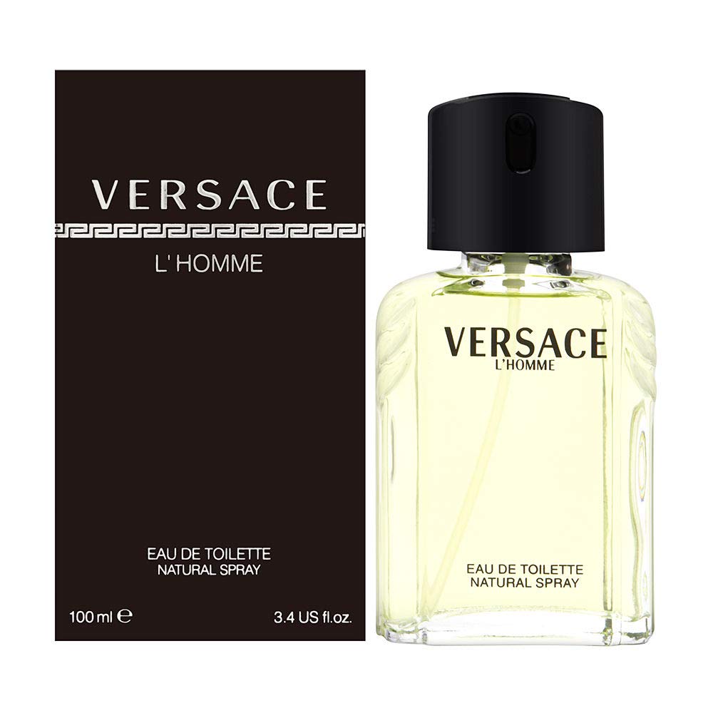 Versace L'Homme bottle front view, a timeless aroma for daily wear.