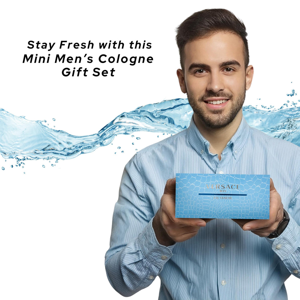 Versace Man Eau Fraiche: conjunto de muestra mini para prueba de fragancia.
