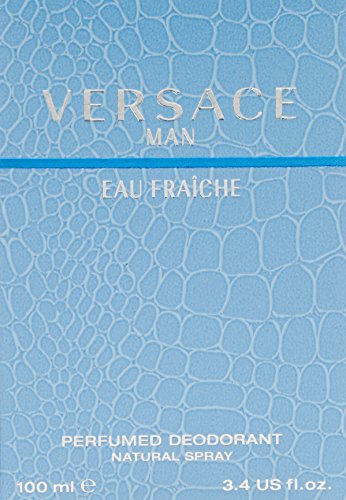 Versace Man Eau Fraiche frasco detalle, etiqueta visible, aroma sofisticado