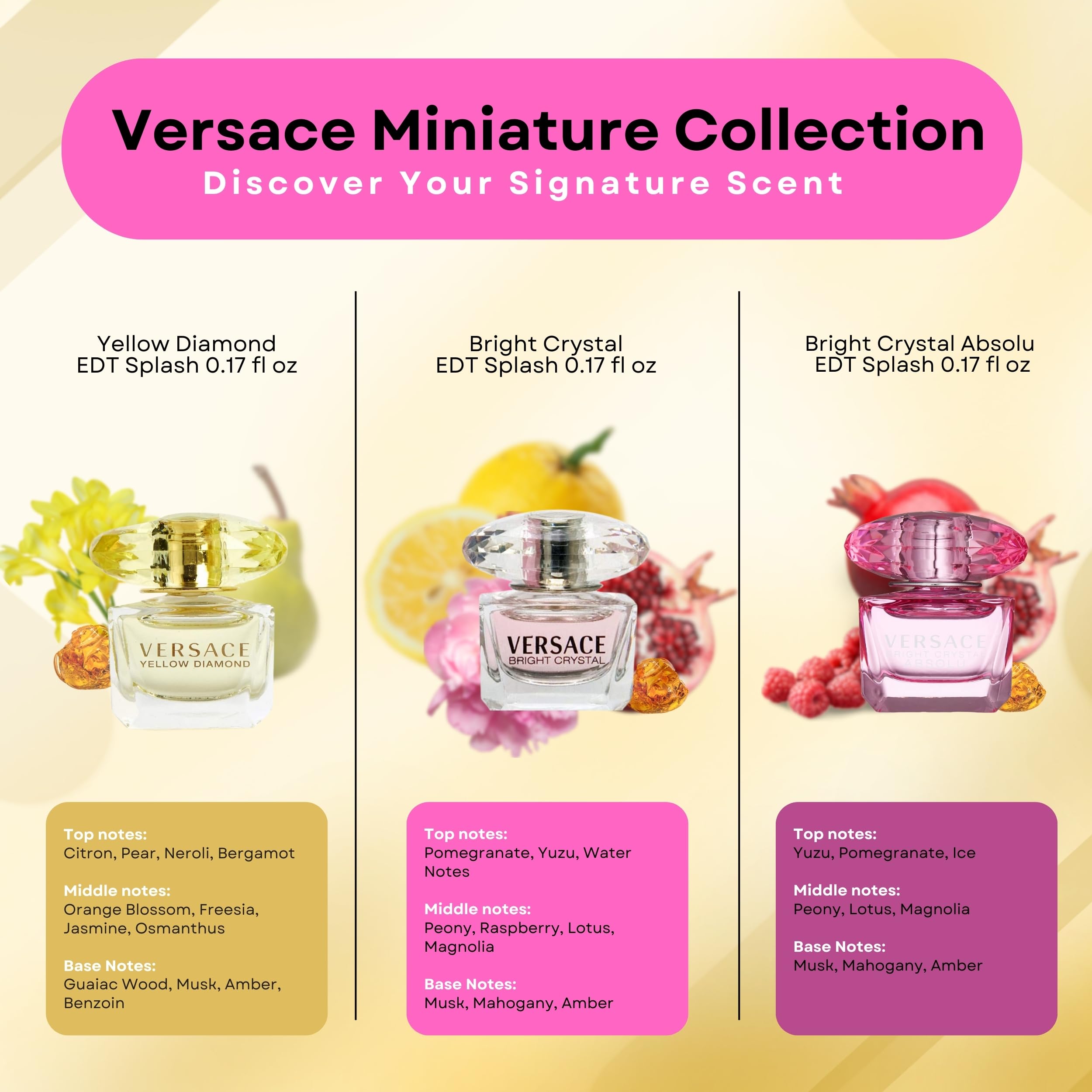 Versace miniatura conjunto regalo, empaque elegante para sorprender