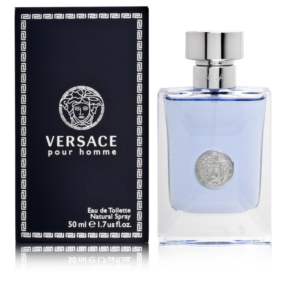 Versace Pour Homme frasco 50 ml, ideal para uso diario y aroma distintivo.