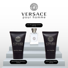 Versace Pour Homme mini champú y cuerpo, práctico para cuidado diario.