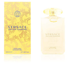 Gel douche Versace Yellow Diamond, flacon 200 ml, parfum énergisant pour la peau.