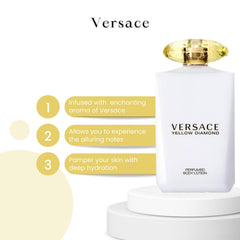 Versace Yellow Diamond, piel radiante tras usar la loción a diario.
