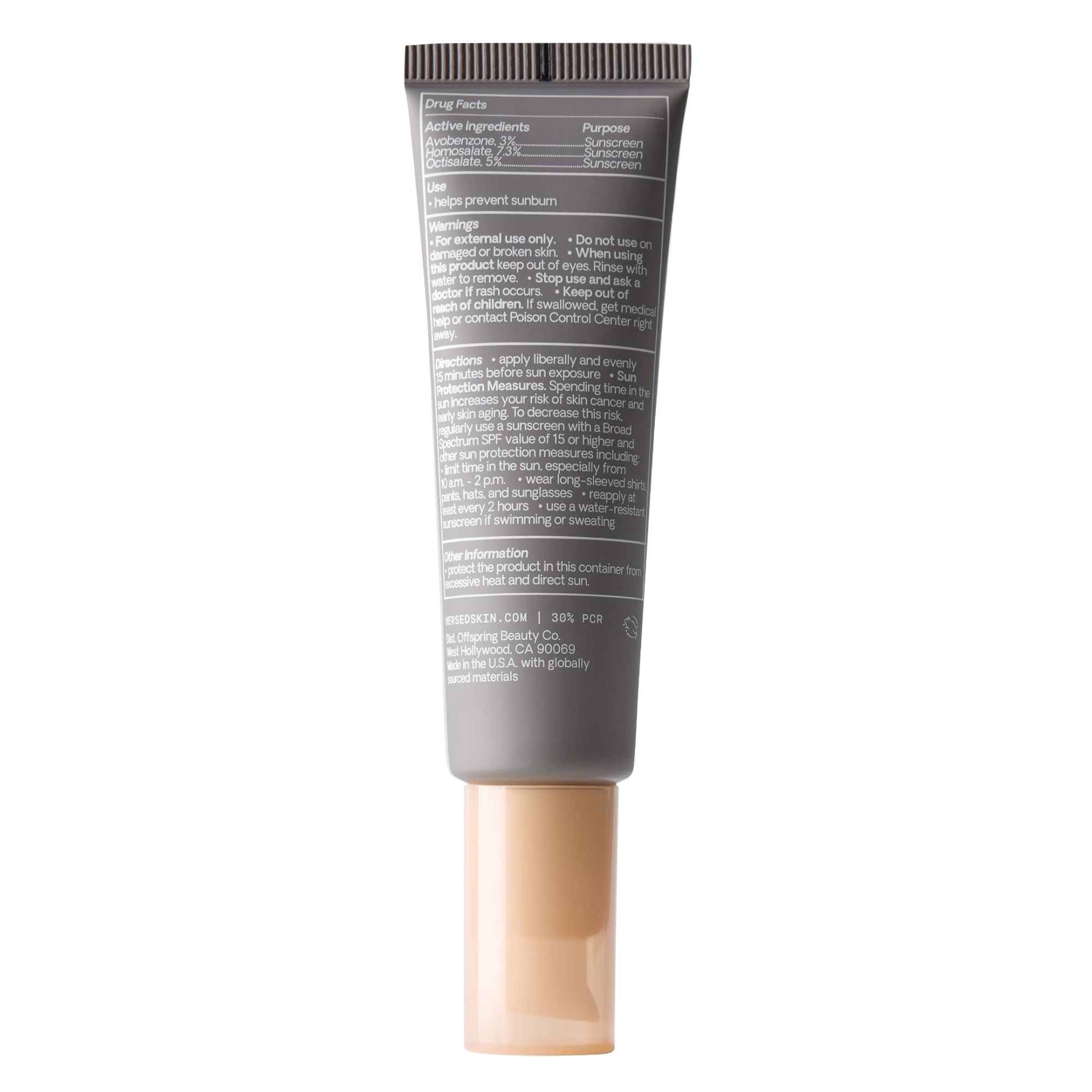 Versed Good Defense: protector solar limpio y sostenible en envase 30% post-consumo.