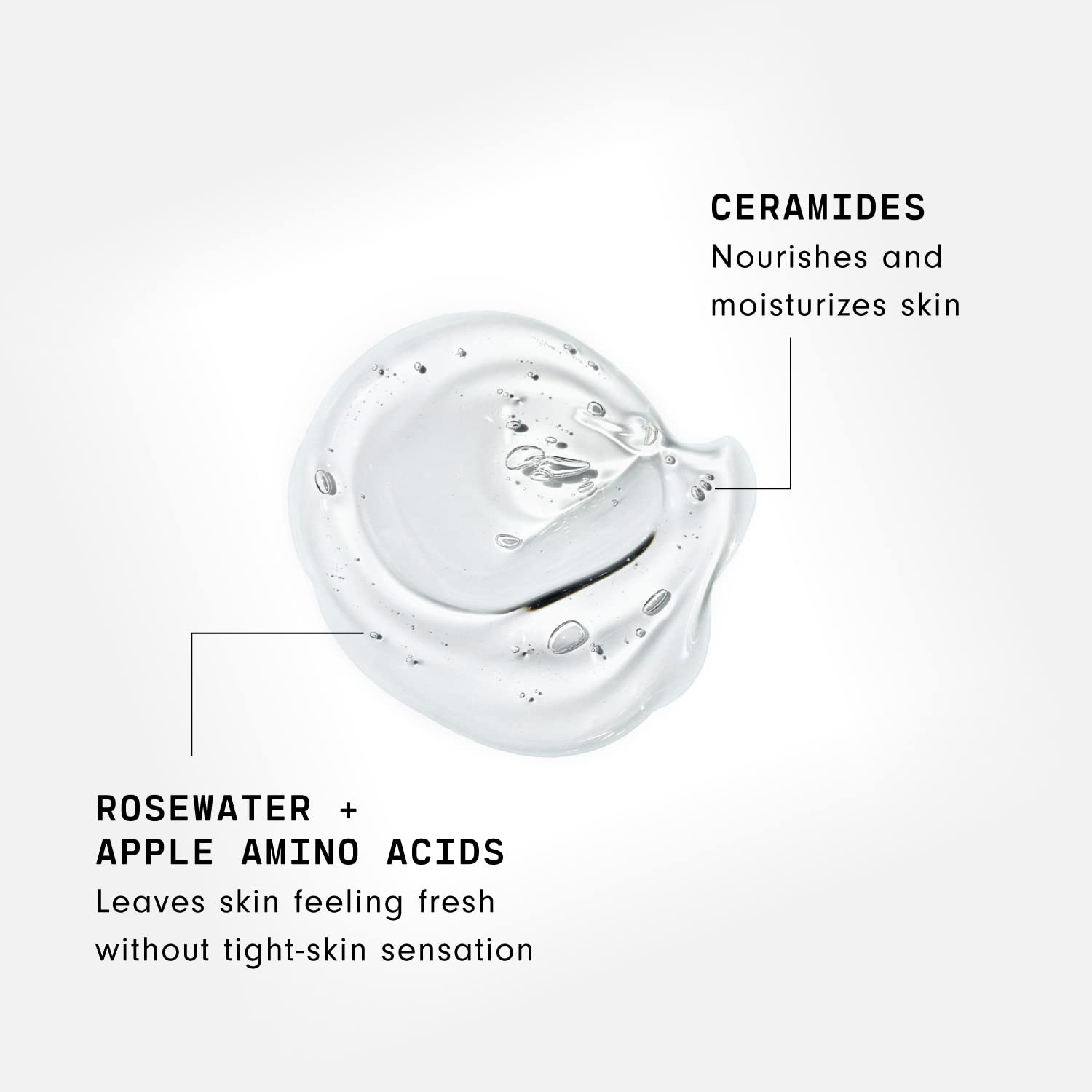 Rostro lavándose con Versed para una limpieza suave y efectiva.