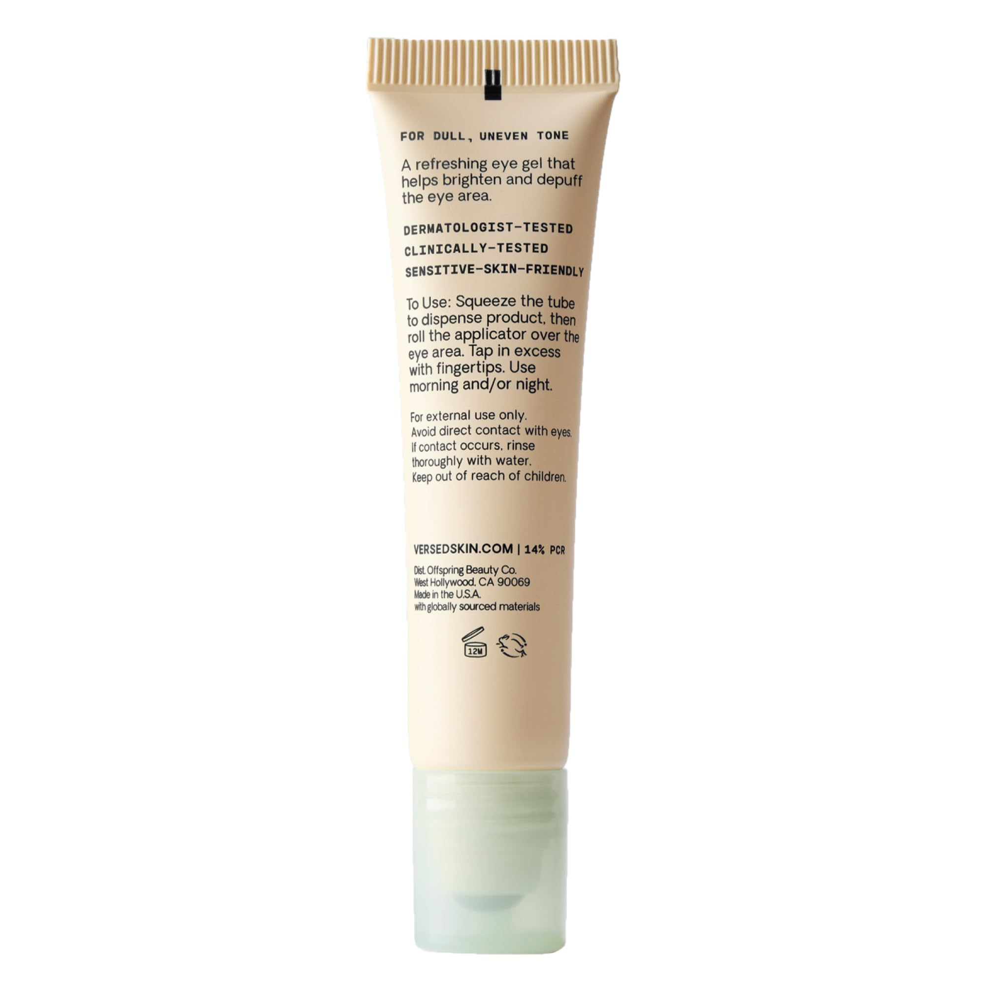 Versed Weekend Glow Eye Gel listo para maquillaje gracias a su absorción rápida