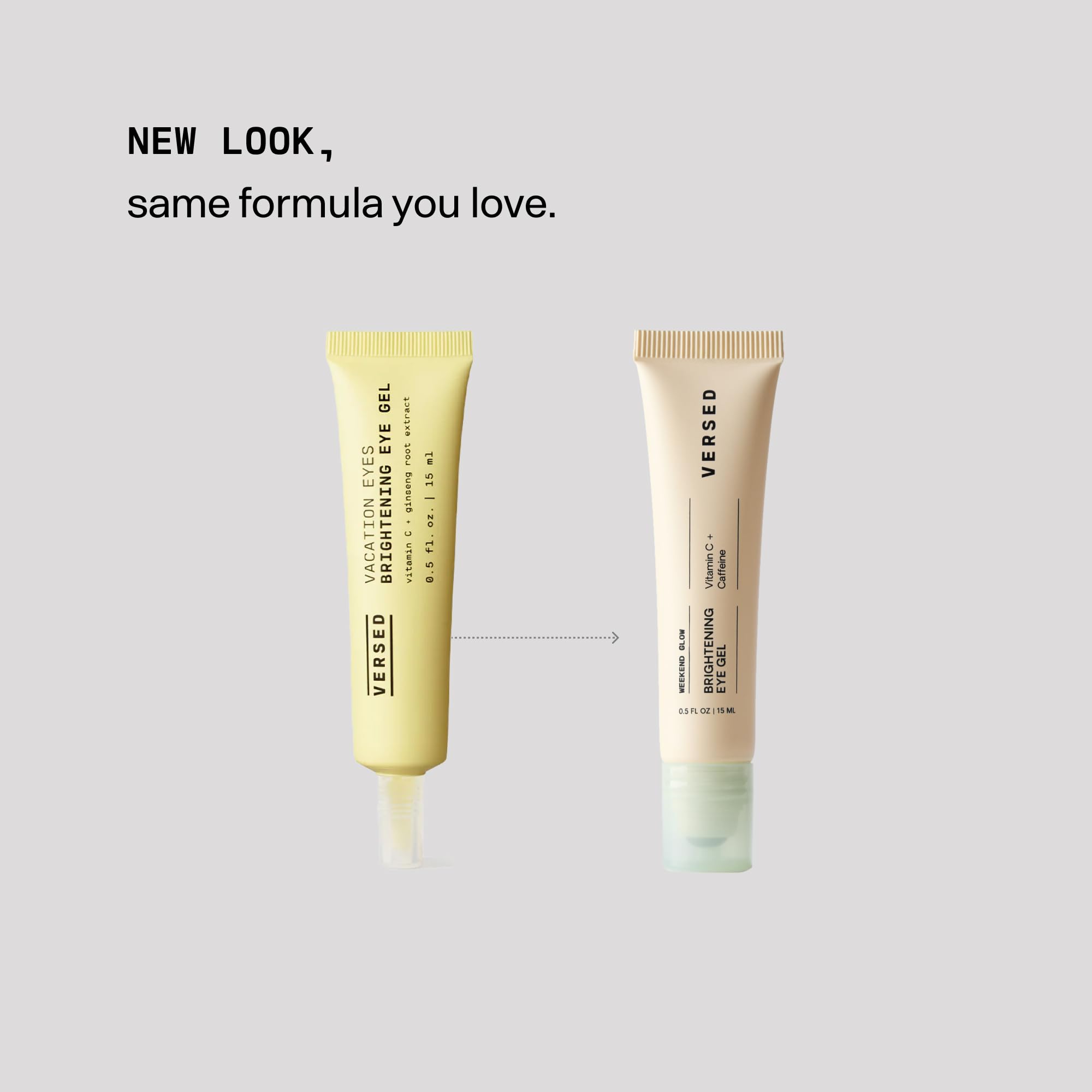 Versed Weekend Glow Eye Gel con niacinamida y péptidos para hidratación suave