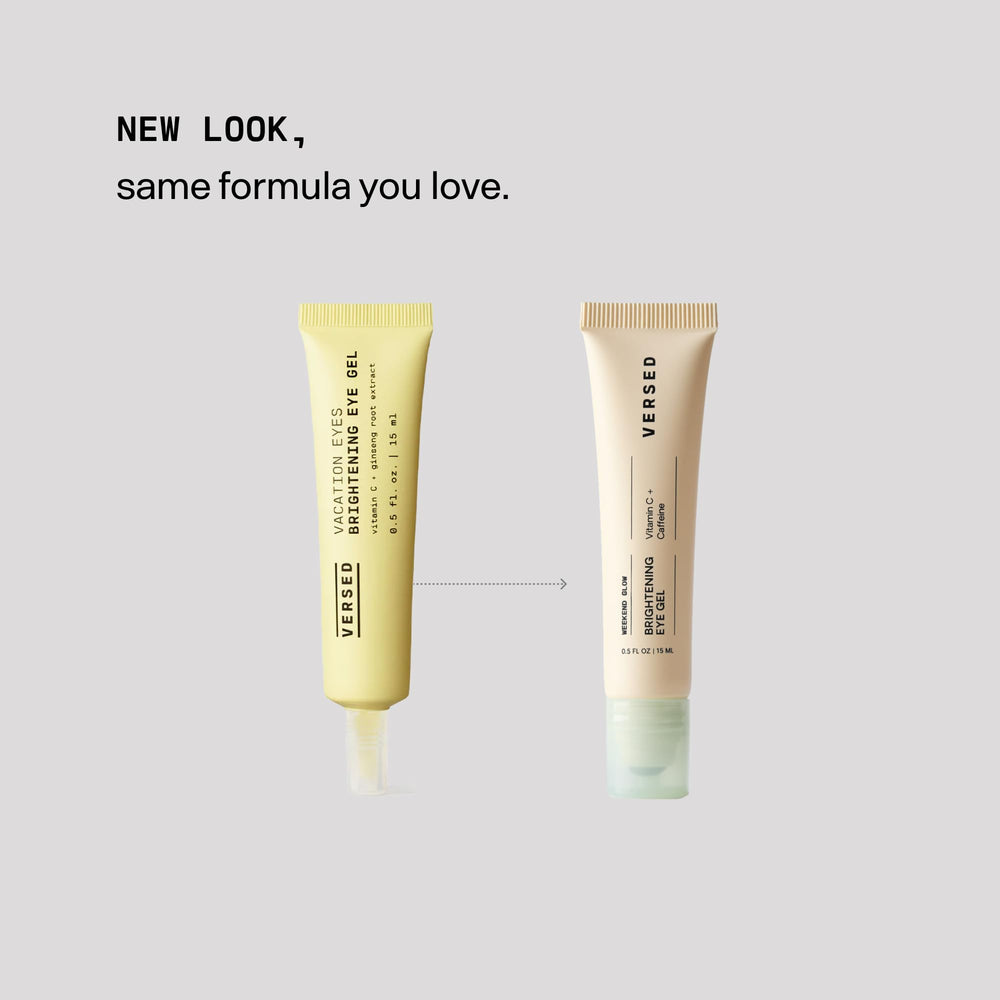 Versed Weekend Glow Eye Gel con niacinamida y péptidos para hidratación suave