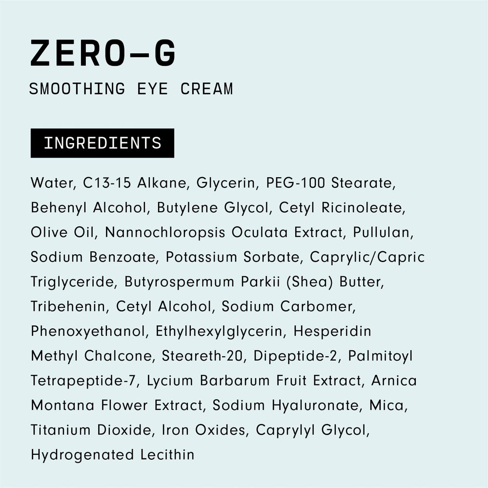 Versed Zero-G crema para ojos, fórmula vegana y certificada Climate Neutral.