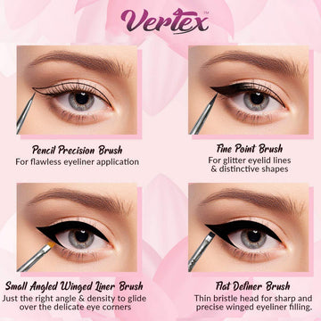 Vertex pincel delineado punta fina para bordes nítidos