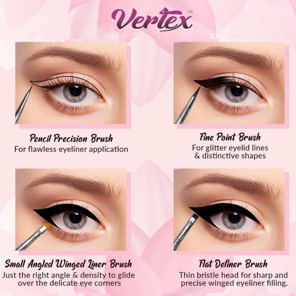 Vertex pincel delineado punta fina para bordes nítidos