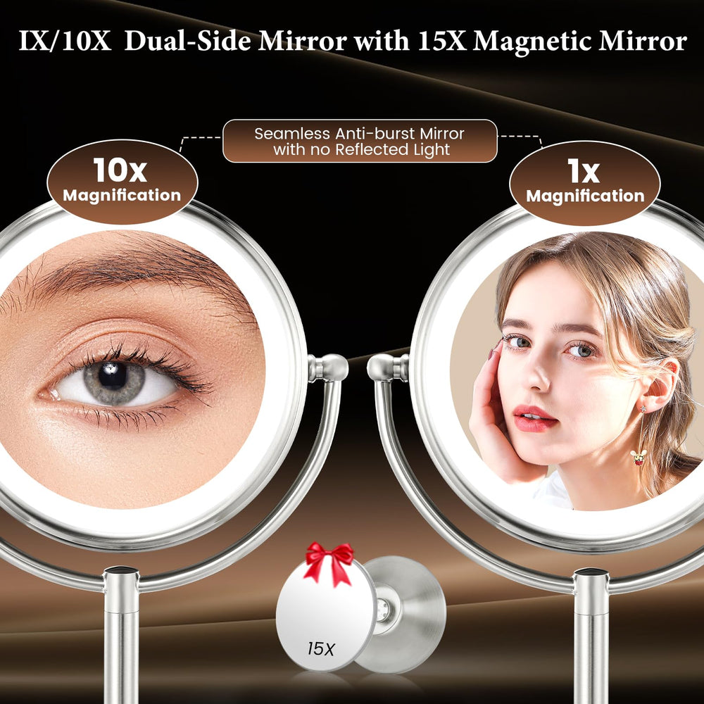 VESAUR Ampliación 1x/10x para detalles faciales sin distorsión.
