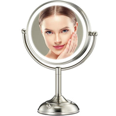 VESAUR Espejo de maquillaje iluminado 8.5 pulgadas para retoques precisos.