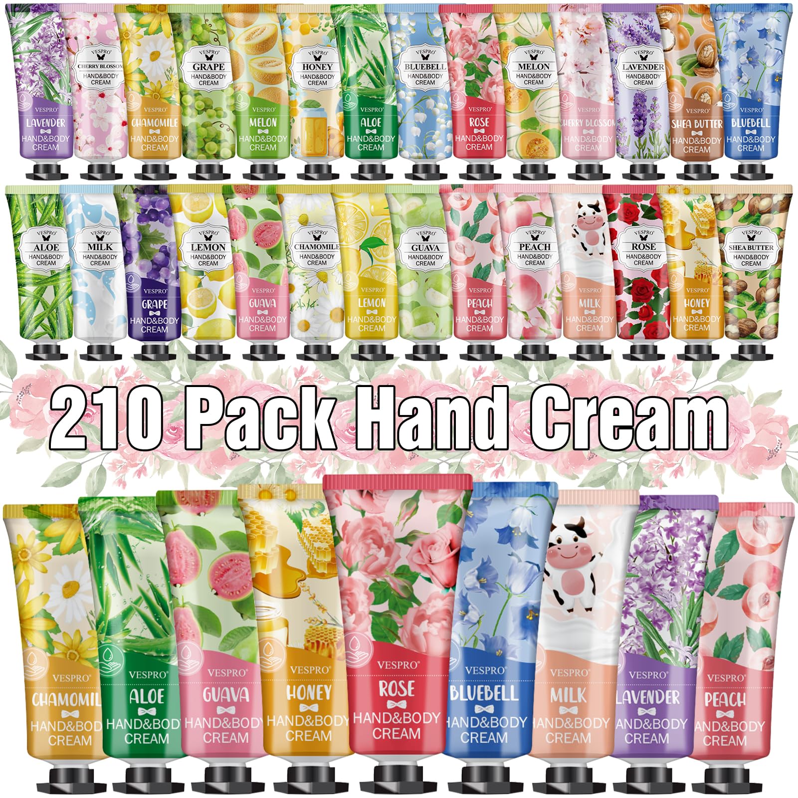 VESPRO crema de manos rosa 210-pack, regalo y hidratación para manos suaves